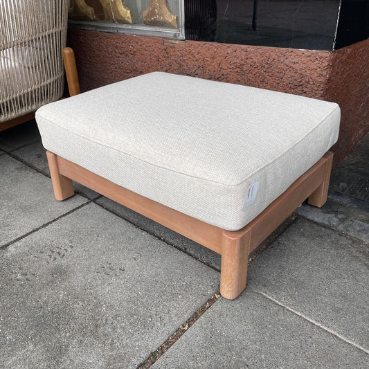 Eucalyptus Beige Pillow Top Outdoor Ottoman
