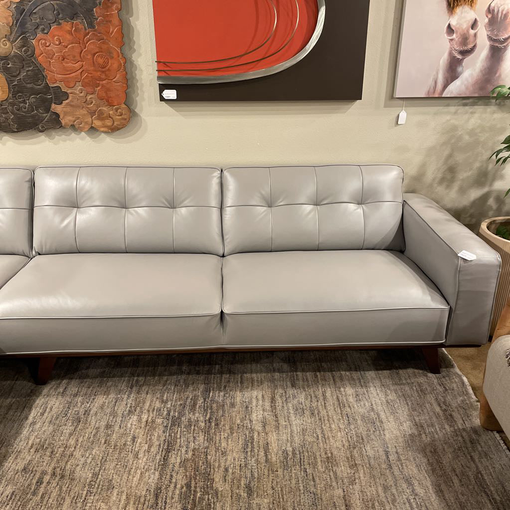 Odense Light Grey Leather LAF Sectional U SECTIONALS LAF