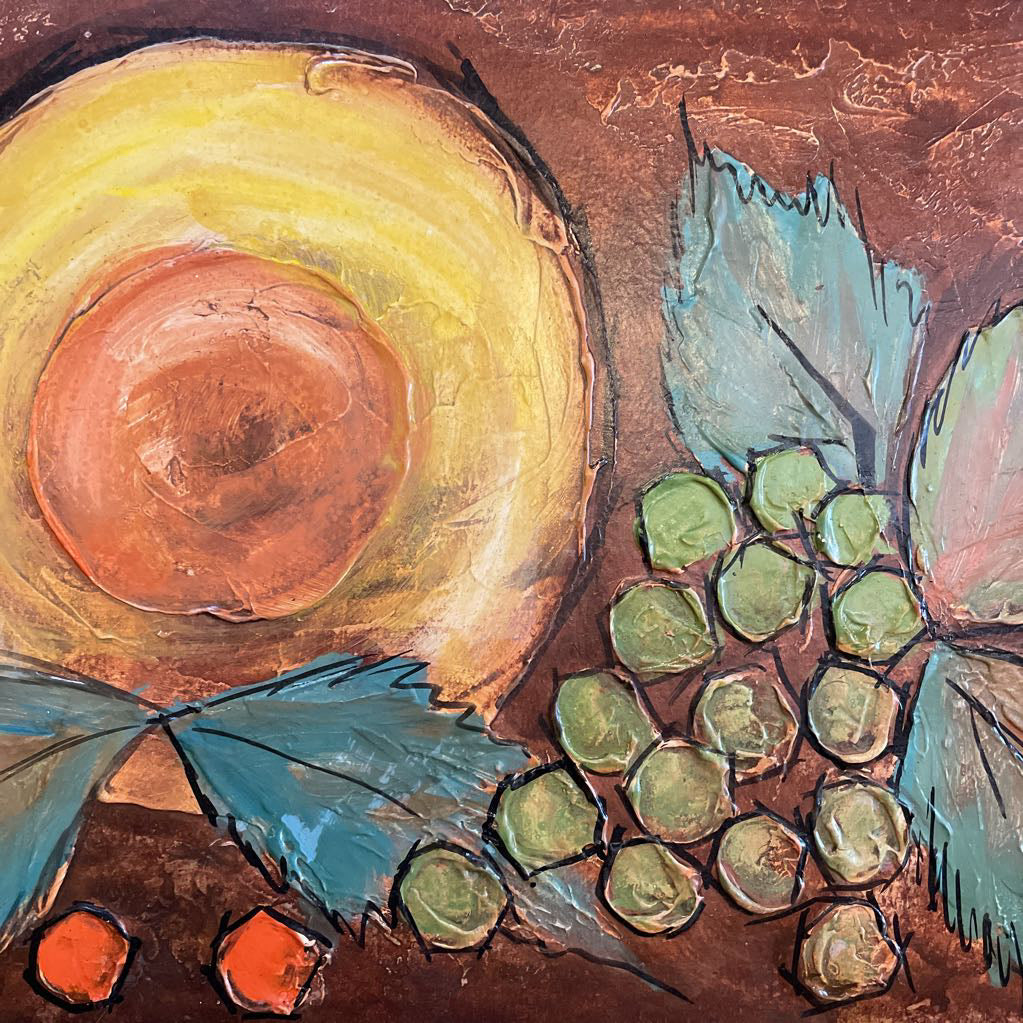 MC Fruit and Leaves Art in Wood Frame