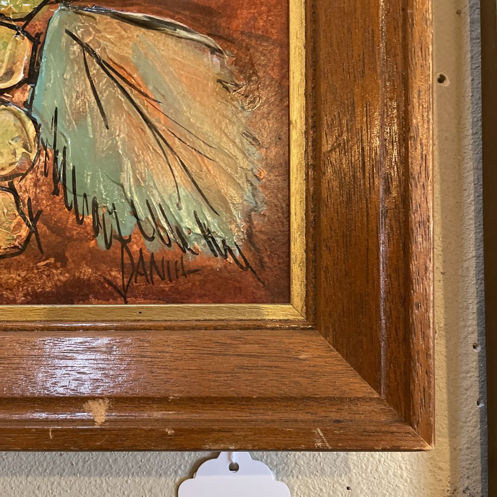 MC Fruit and Leaves Art in Wood Frame