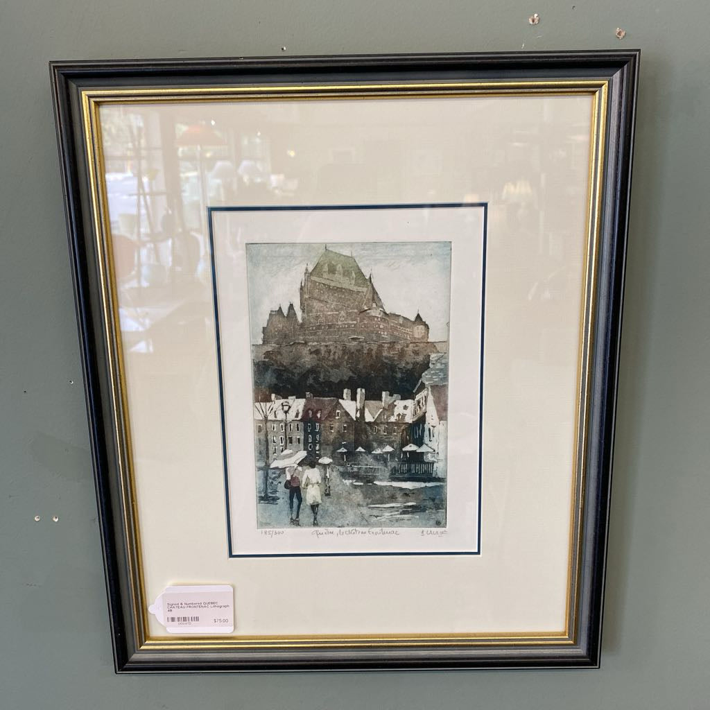 Signed & Numbered QUEBEC CHATEAU FRONTENAC Lithograph