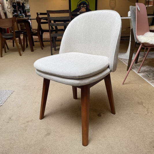 West Elm Cream Fabric MC Style Dining Chair