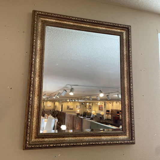 Rectangular Speckled Gold Frame Mirror