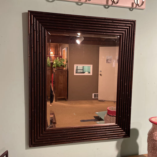 Rectangular Mirror with Faux Bamboo Frame C MIRRORS