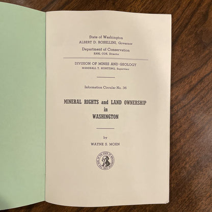 Land Ownership/Washington Vintage Handbook UNIQUE FINDS