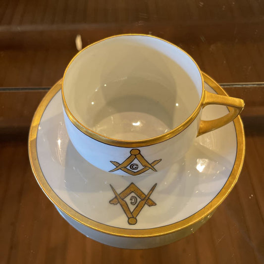 Czech-Made Masonic Teacup & Saucer Set
