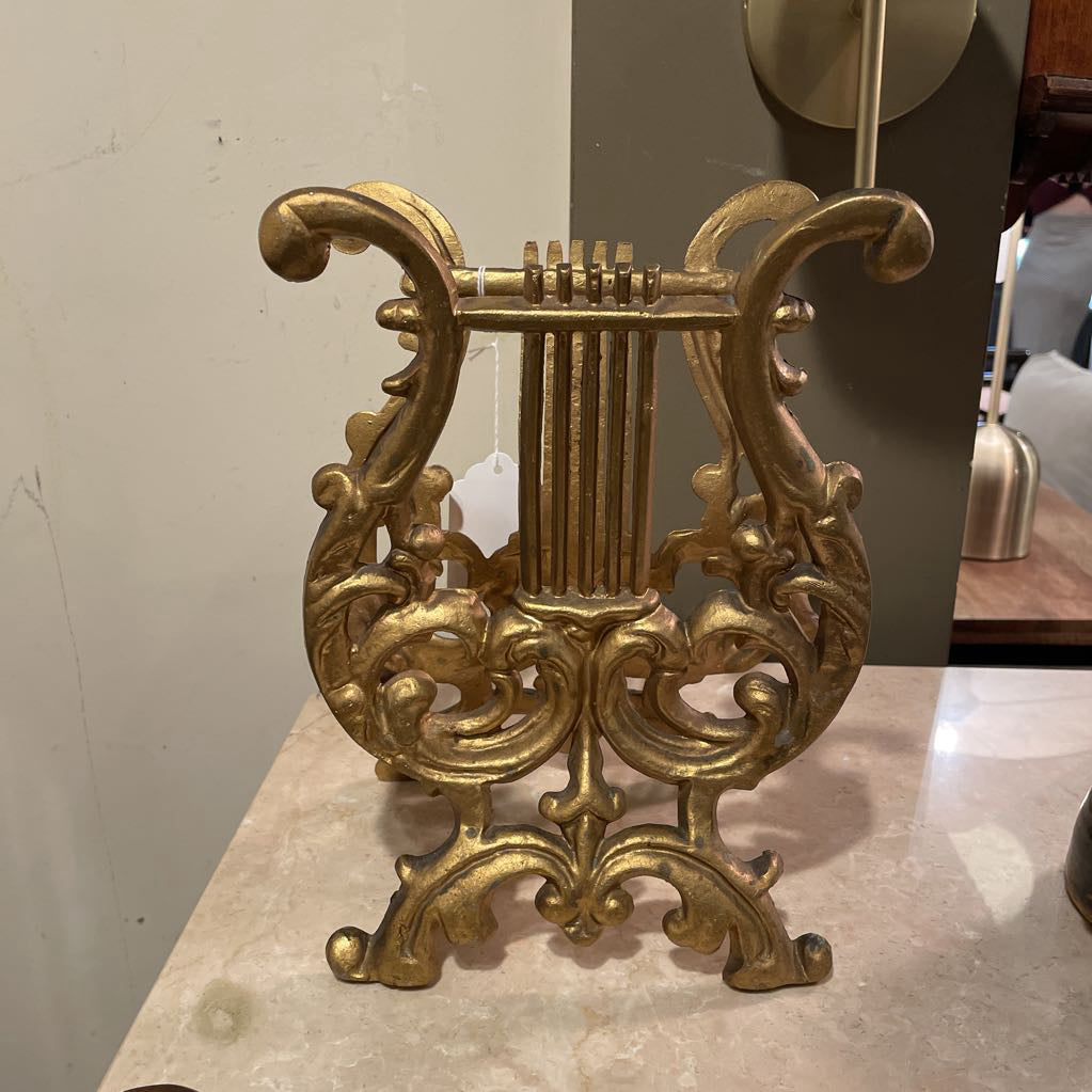 Gold Harp Metal Stand UNIQUE FINDS