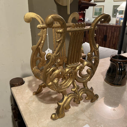 Gold Harp Metal Stand UNIQUE FINDS