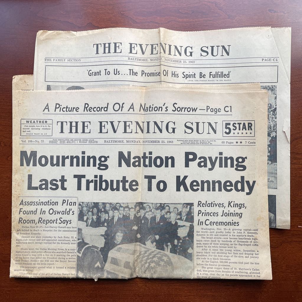 JFK Funeral Coverage Newspapers