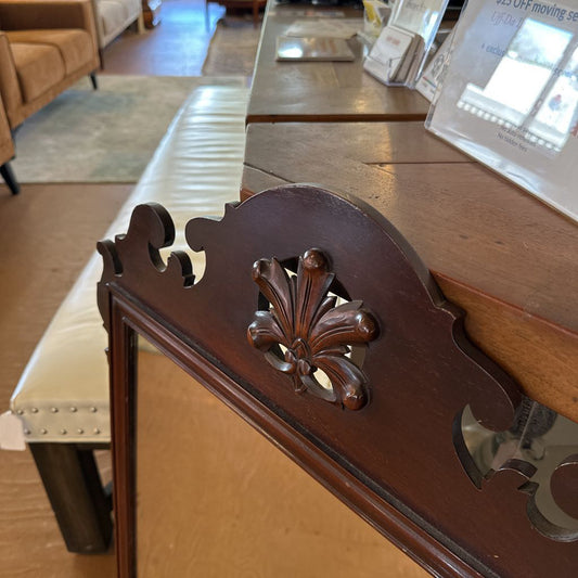 Vintage Ornate Dark Wood Mirror