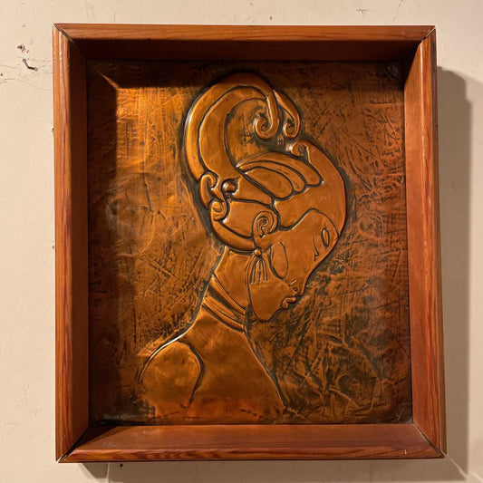 Beaten Copper Lady Portrait ART