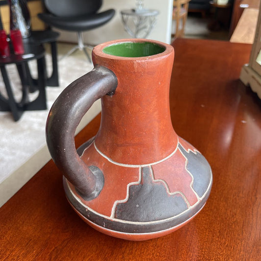 Leopoldo de Mexico Orange & Brown Design Vase