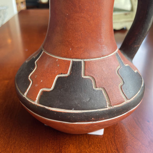 Leopoldo de Mexico Orange & Brown Design Vase