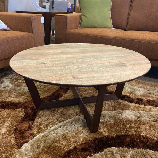 WILLIAMS SONOMA Round Hardwood Coffee Table