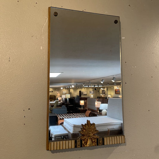 Oblong Mirror with Sheaf of Wheat Detail on Base