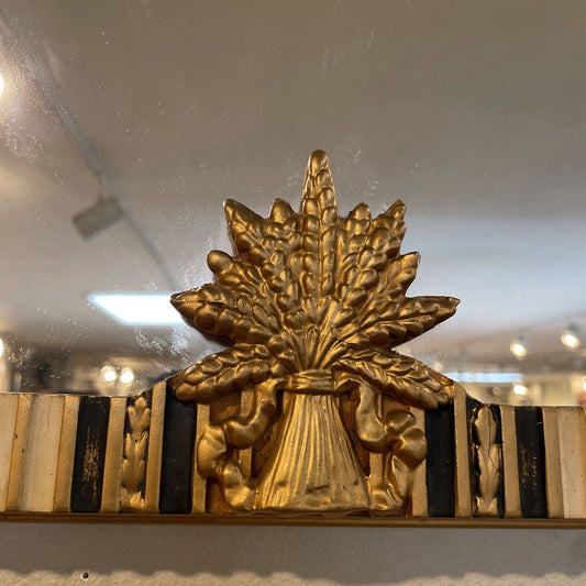 Oblong Mirror with Sheaf of Wheat Detail on Base