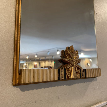 Oblong Mirror with Sheaf of Wheat Detail on Base