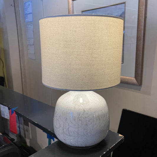 Small Pottery Barn Lamp with Swirly Striations Lamp
