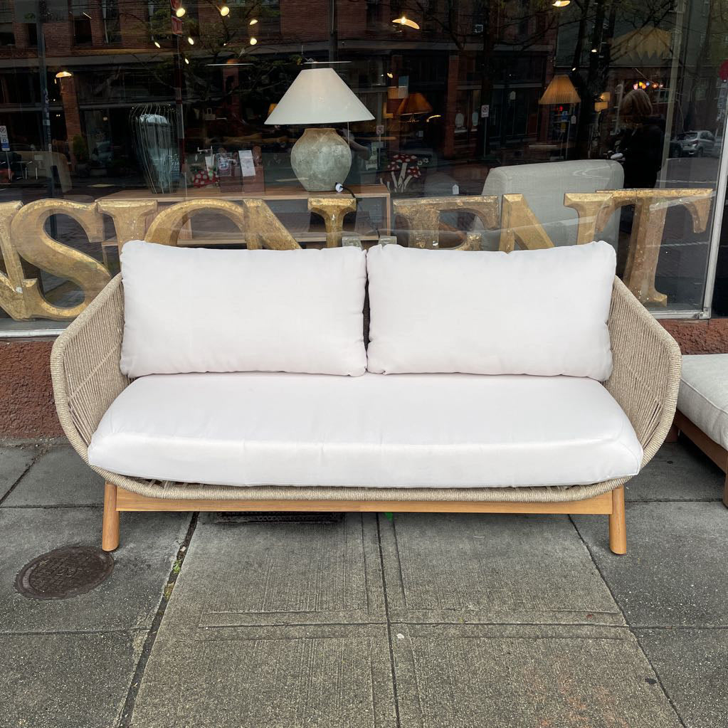 Rope Frame Beige Outdoor Loveseat OUTDOOR