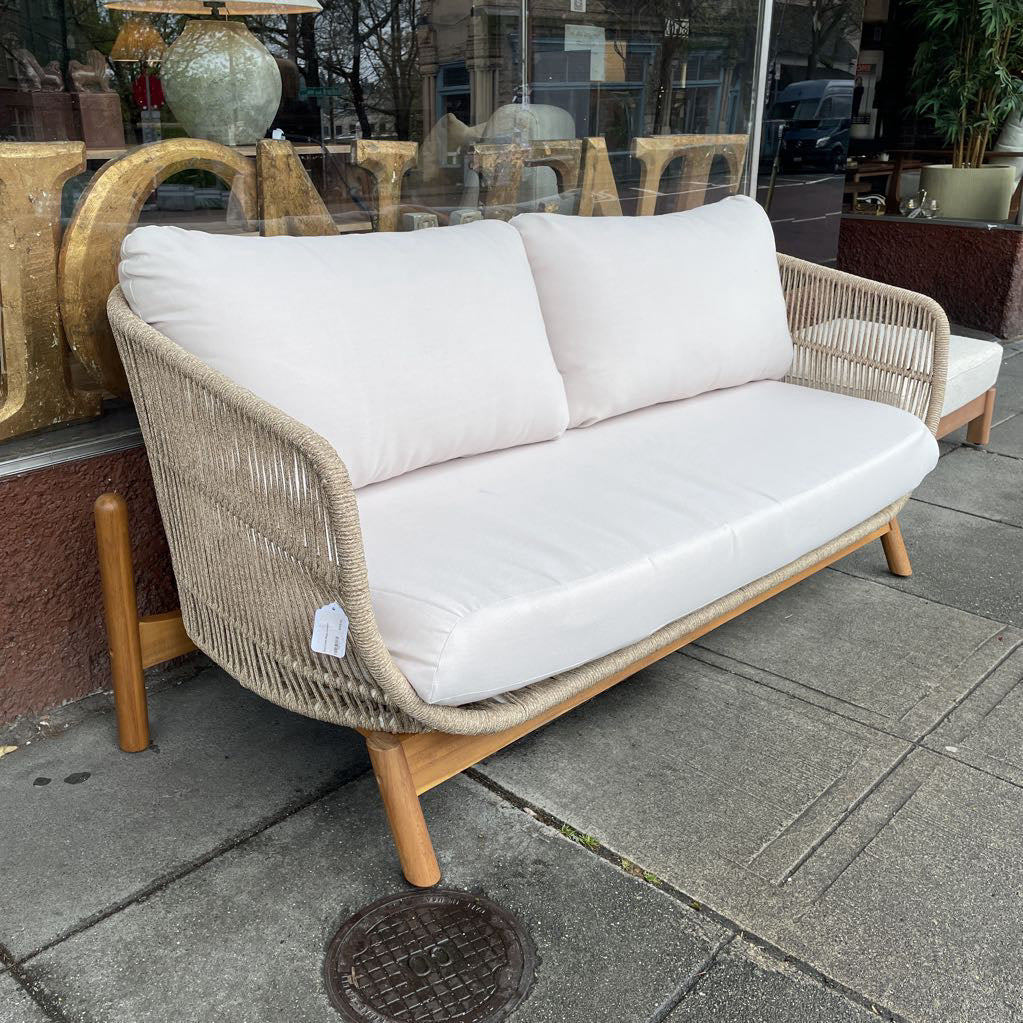 Rope Frame Beige Outdoor Loveseat OUTDOOR