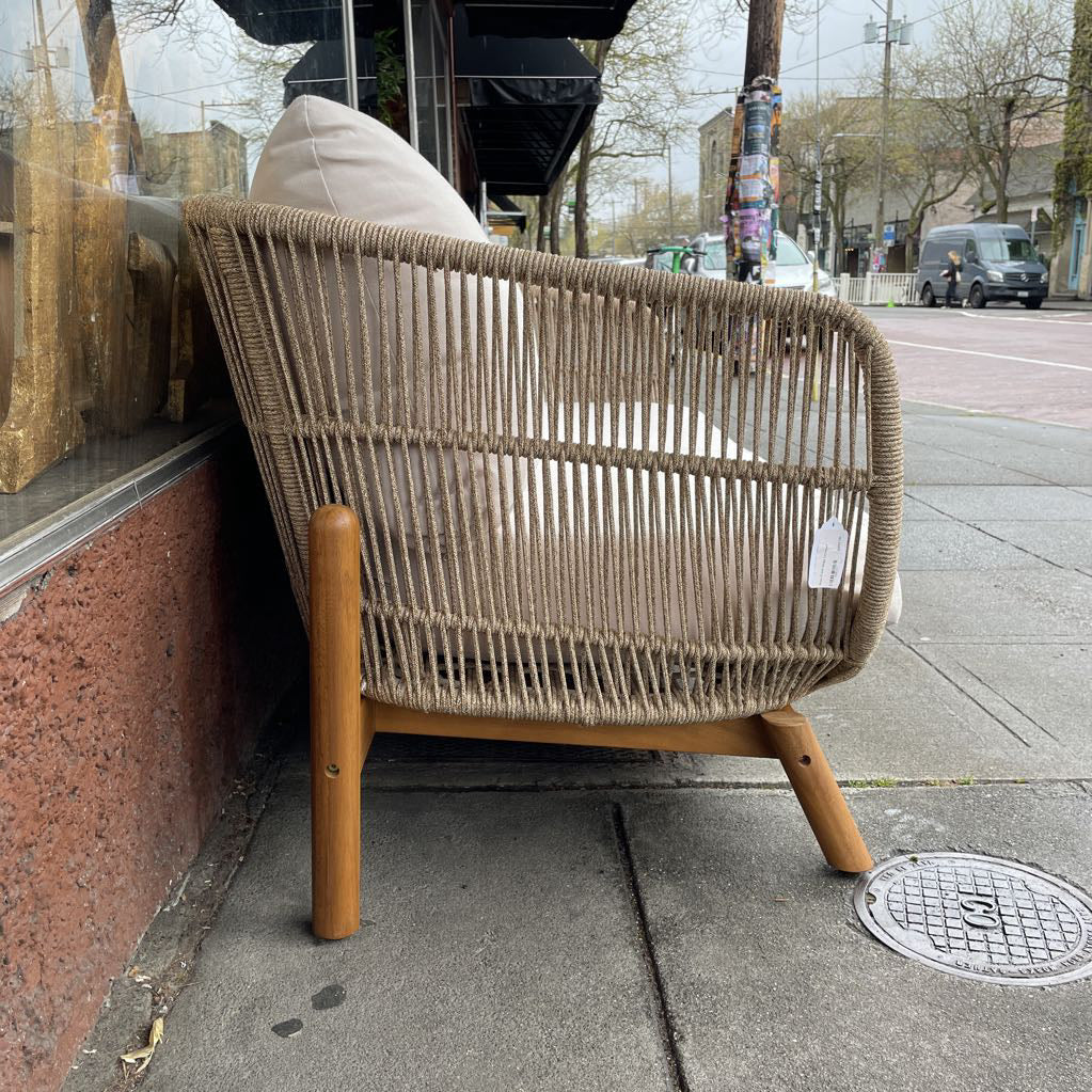 Rope Frame Beige Outdoor Loveseat OUTDOOR