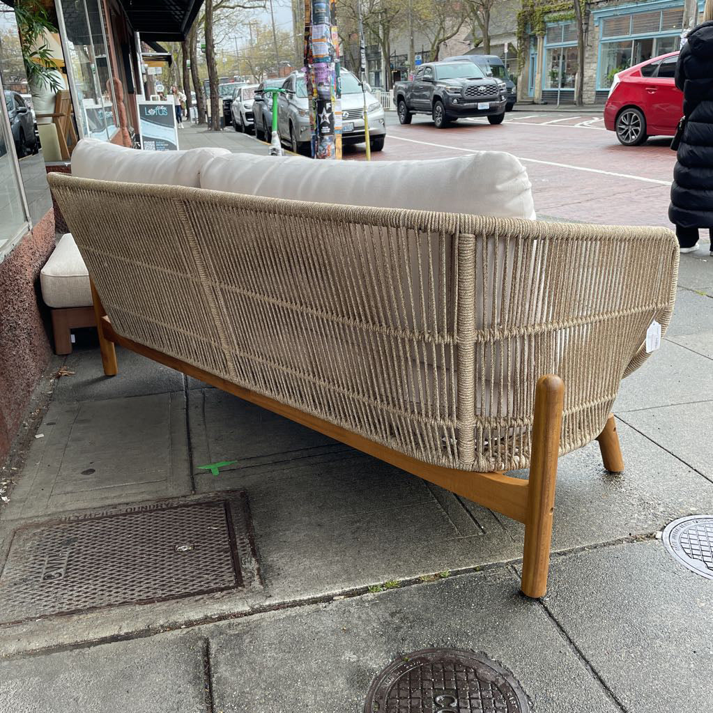 Rope Frame Beige Outdoor Loveseat OUTDOOR