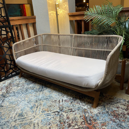 Rope Frame Beige Outdoor Loveseat OUTDOOR