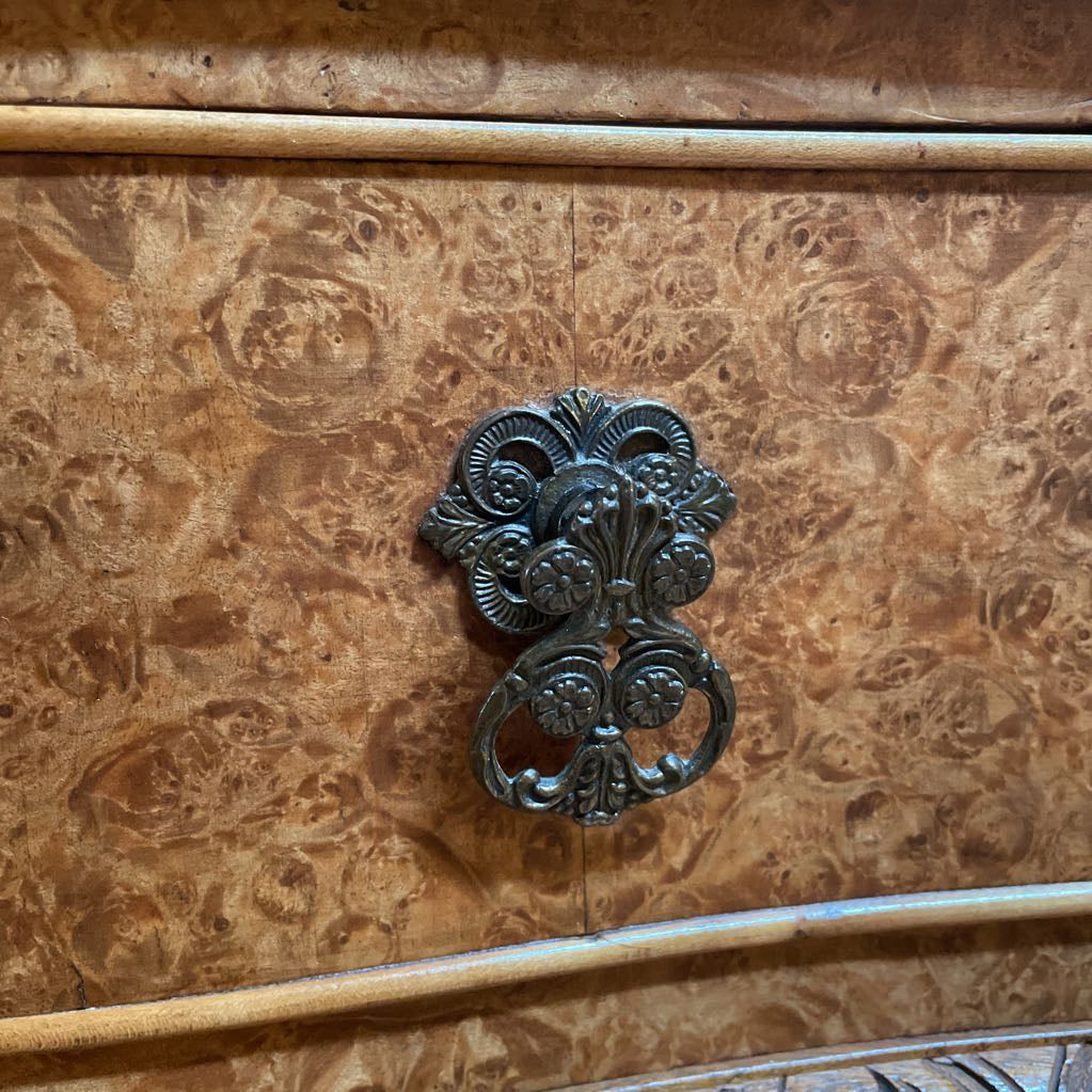 Chippendale Style Burlwood Carved Leg Server Table C CONSOLE TABLES