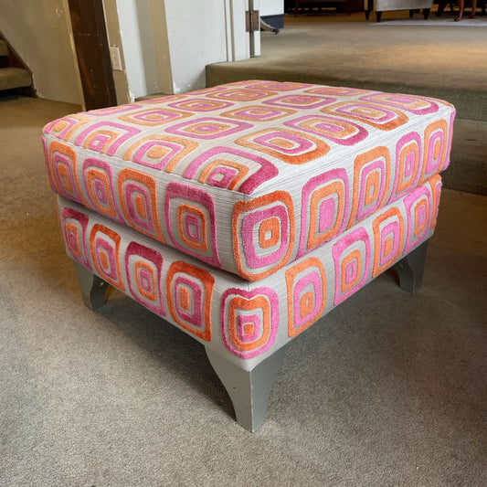 Groovy Pink & Orange Ottoman