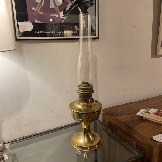 Tall Brass Lantern with Glass Chimney--Aladdin UNIQUE FINDS