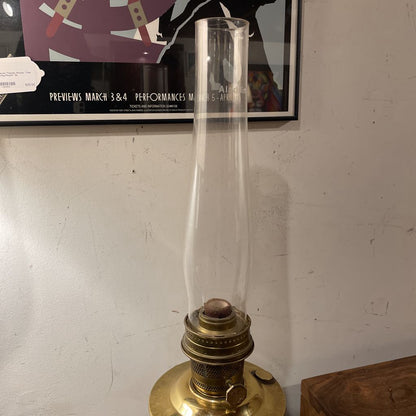 Tall Brass Lantern with Glass Chimney--Aladdin UNIQUE FINDS