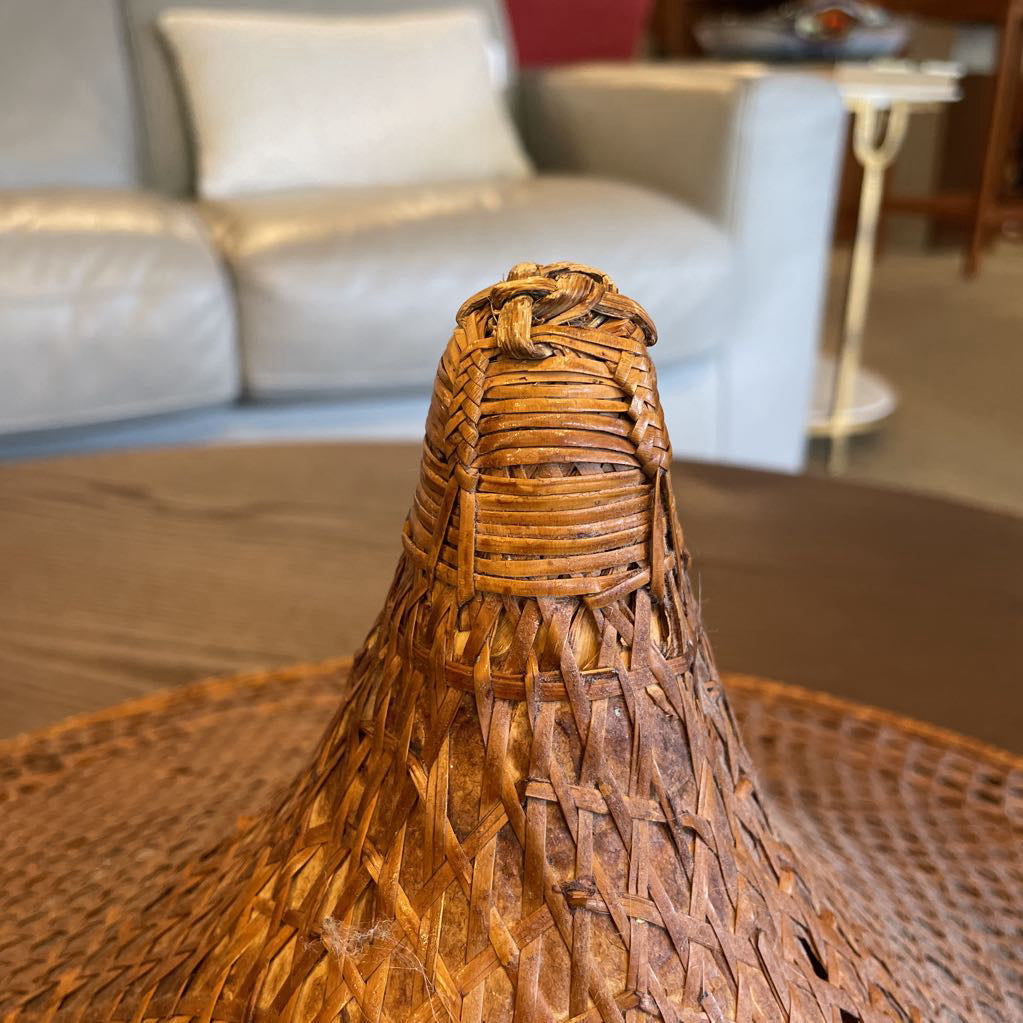 SE Asian Large Round Woven Hat UNIQUE FINDS