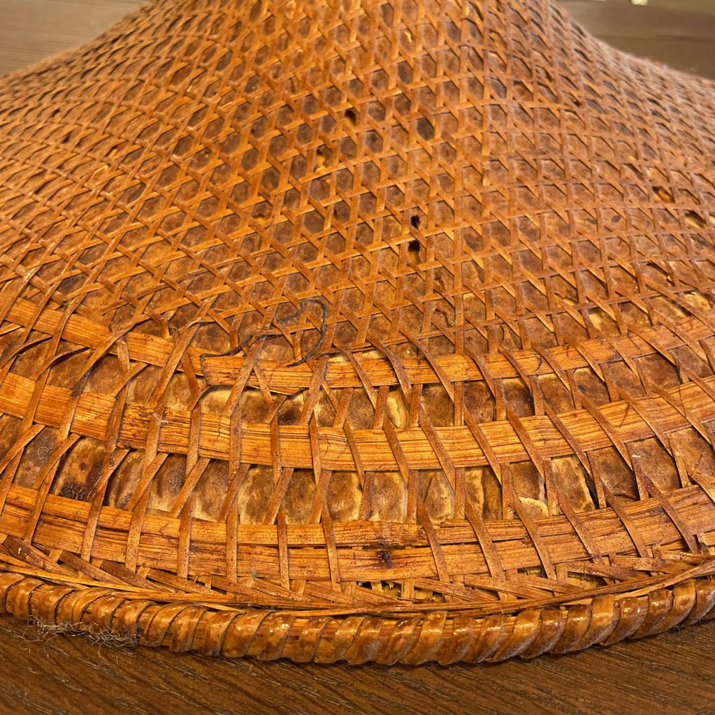 SE Asian Large Round Woven Hat UNIQUE FINDS