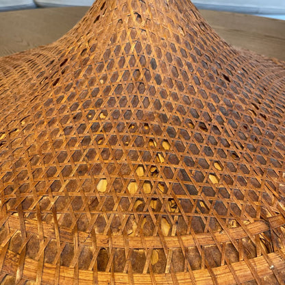 SE Asian Large Round Woven Hat UNIQUE FINDS