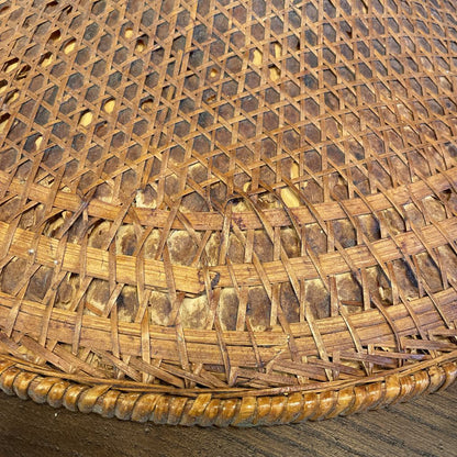 SE Asian Large Round Woven Hat UNIQUE FINDS