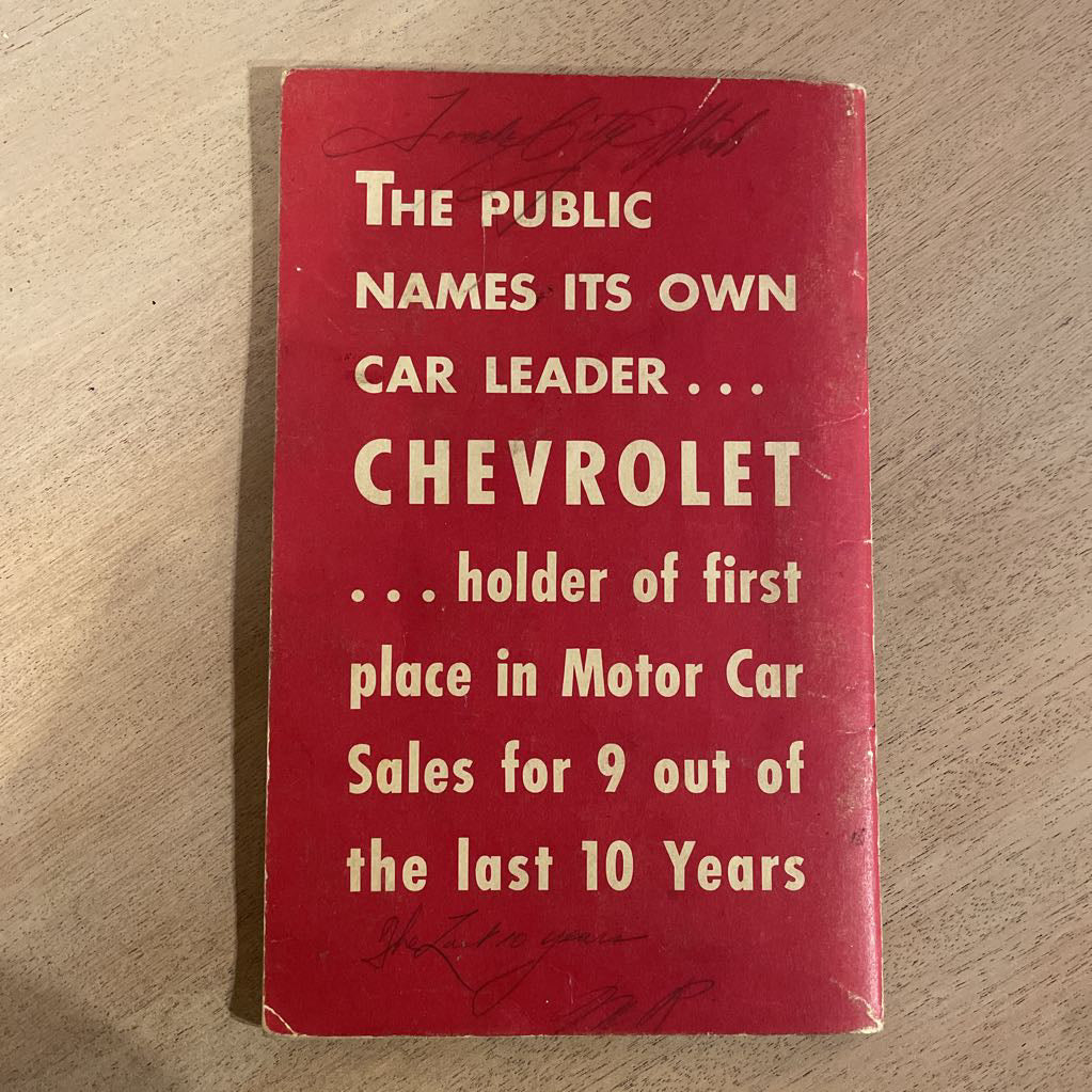 1941 Chevrolet Owner's Manual UNIQUE FINDS