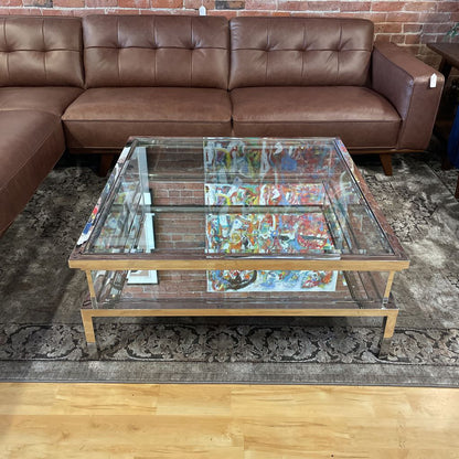 Chrome & Glass Slide Top Coffee Table C COFFEE TABLES