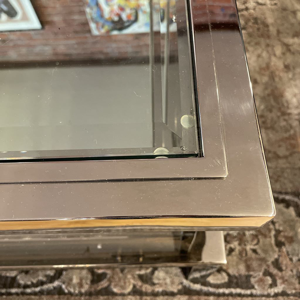 Chrome & Glass Slide Top Coffee Table C COFFEE TABLES