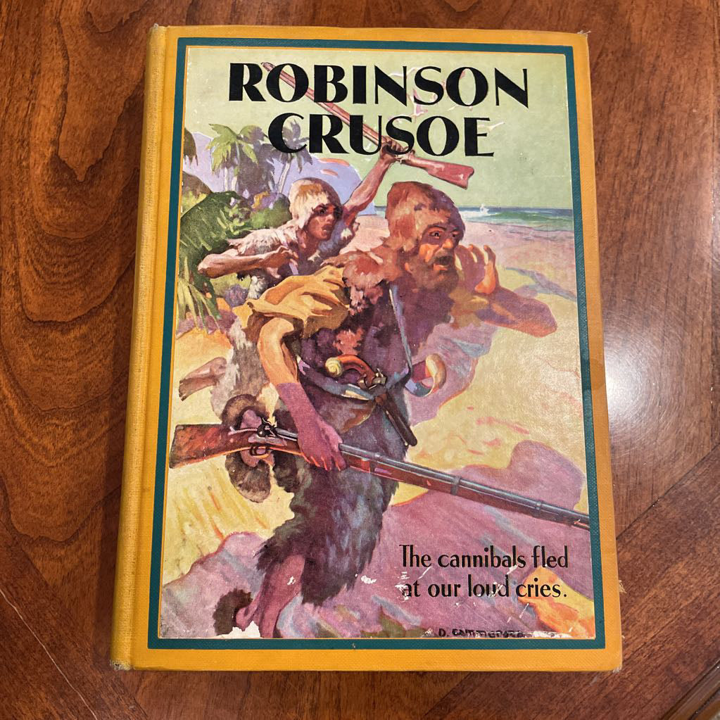 Vintage 1930's Robinson Crusoe Illustrated Book UNIQUE FINDS