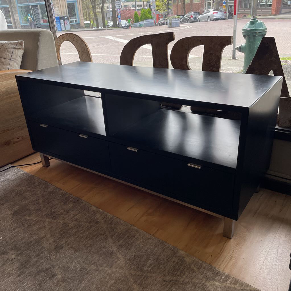 Room & Board Black 2 Drawer Media Console C MEDIA STANDS