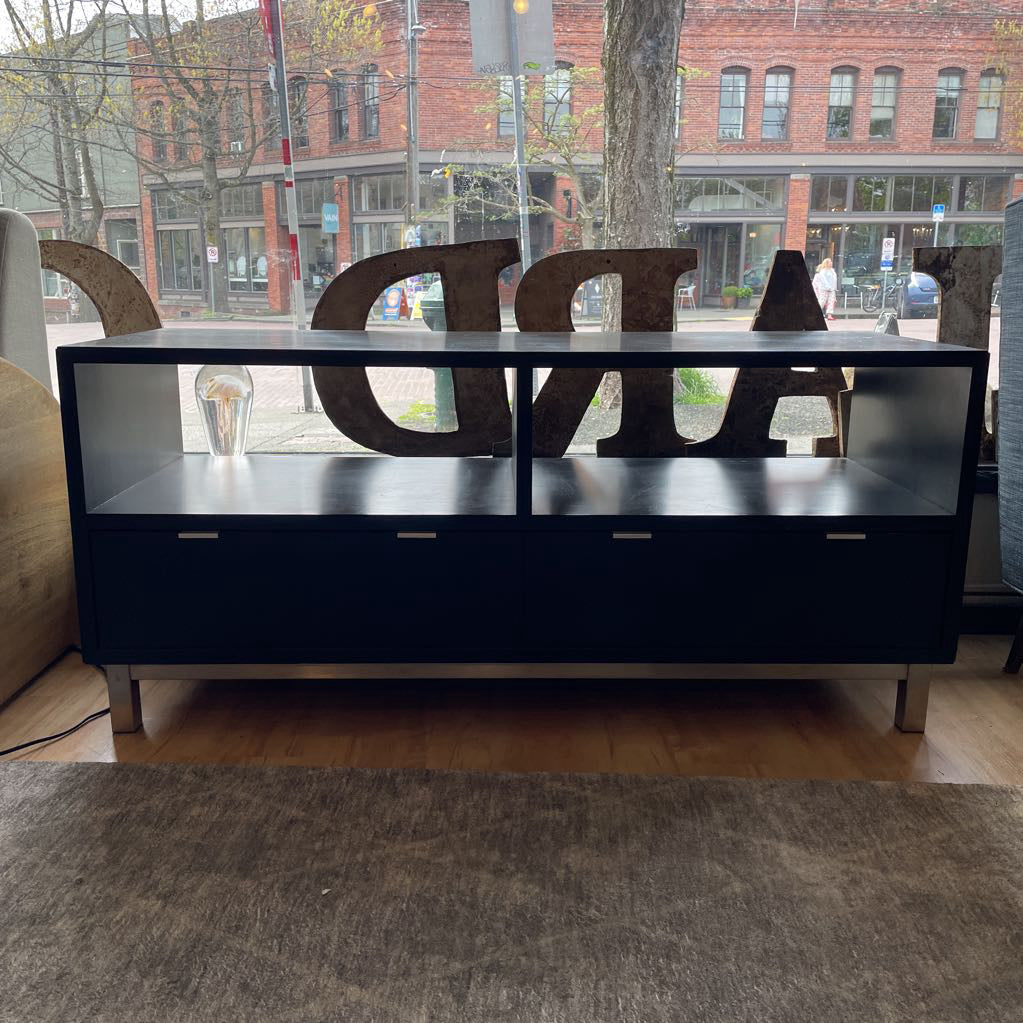 Room & Board Black 2 Drawer Media Console C MEDIA STANDS