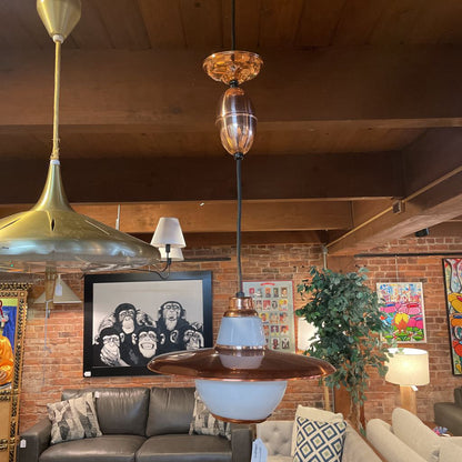 Copper Kitchen Light with Opaque Glass LAMPS