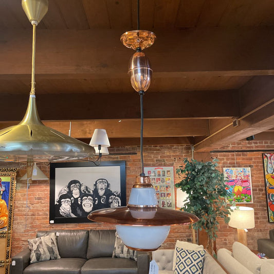 Copper Kitchen Light with Opaque Glass LAMPS