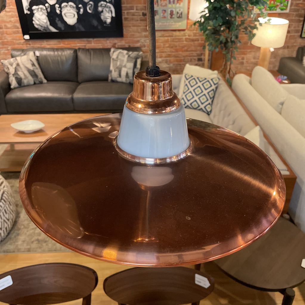 Copper Kitchen Light with Opaque Glass LAMPS