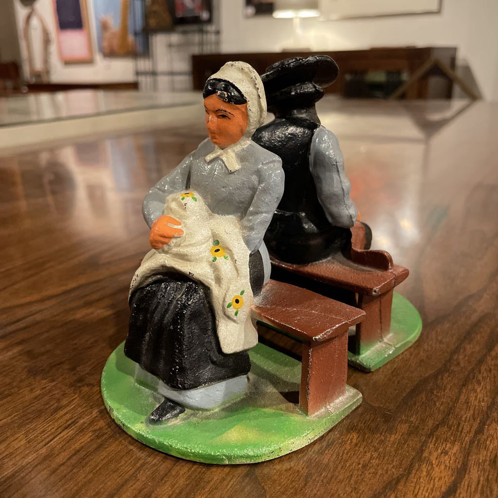 Cast Iron Amish/Plain People Bookend SET/2 UNIQUE FINDS