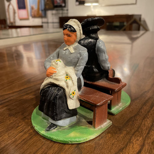 Cast Iron Amish/Plain People Bookend SET/2 UNIQUE FINDS