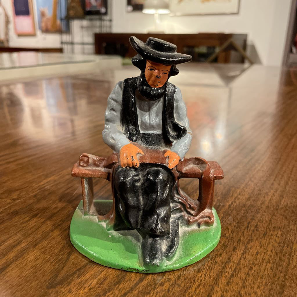 Cast Iron Amish/Plain People Bookend SET/2 UNIQUE FINDS
