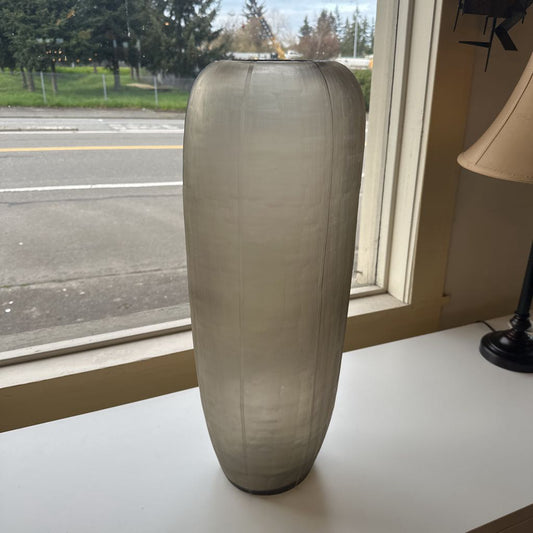 Tall Narrow Smoked Glass Vase