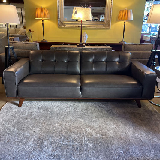Odense Espresso Leather Sofa