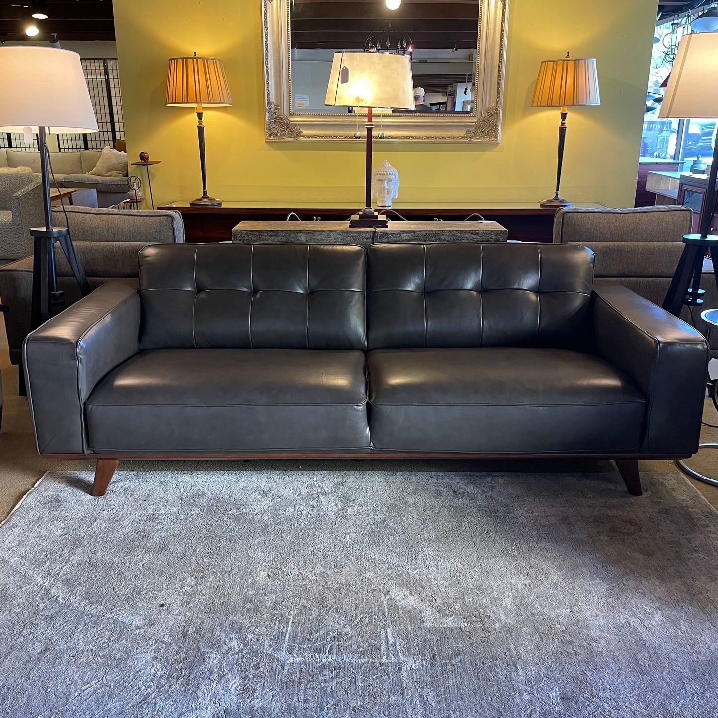 Odense Espresso Leather Sofa U SOFAS